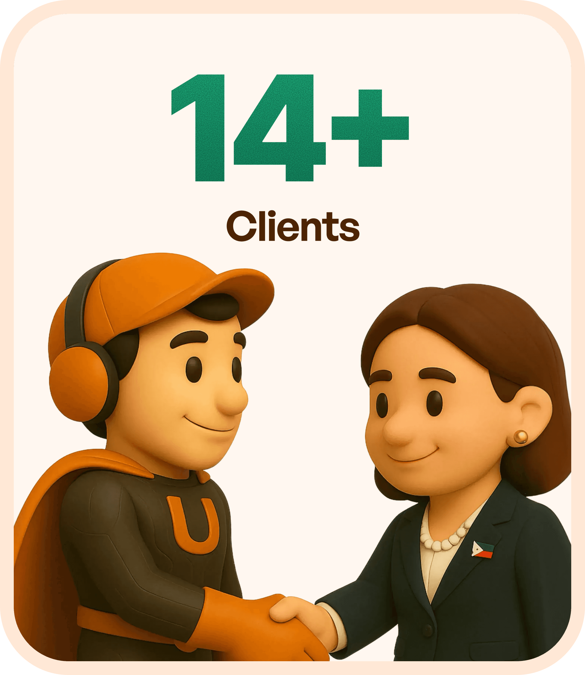 Business Impact 14+ Clients with mascot shaking hand with another client mascot