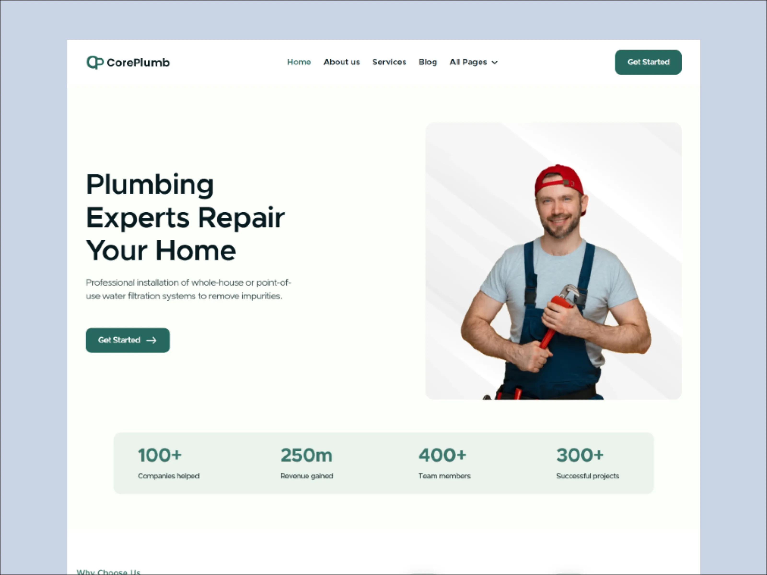 Modern template for plumbing pros