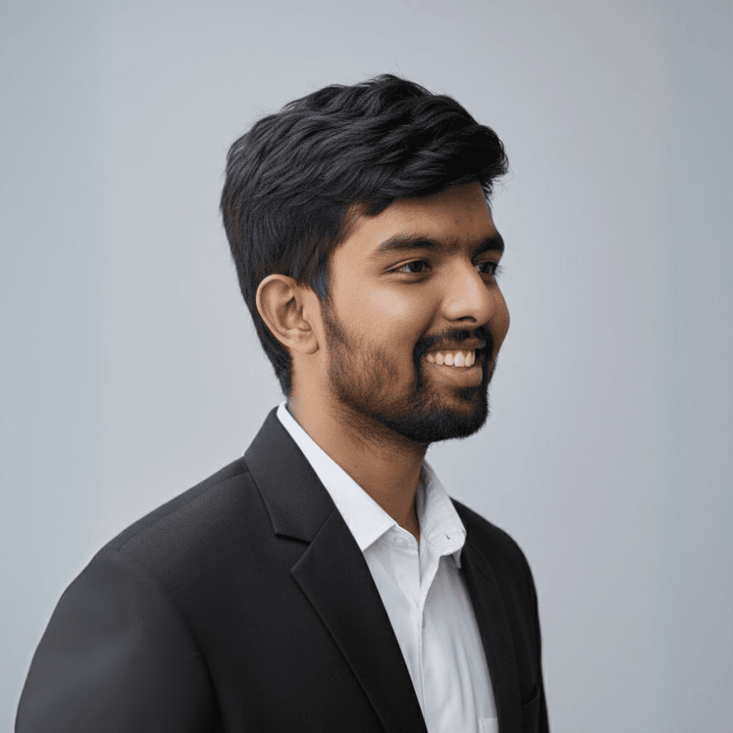 Black and white portrait of a man with a beard and glasses