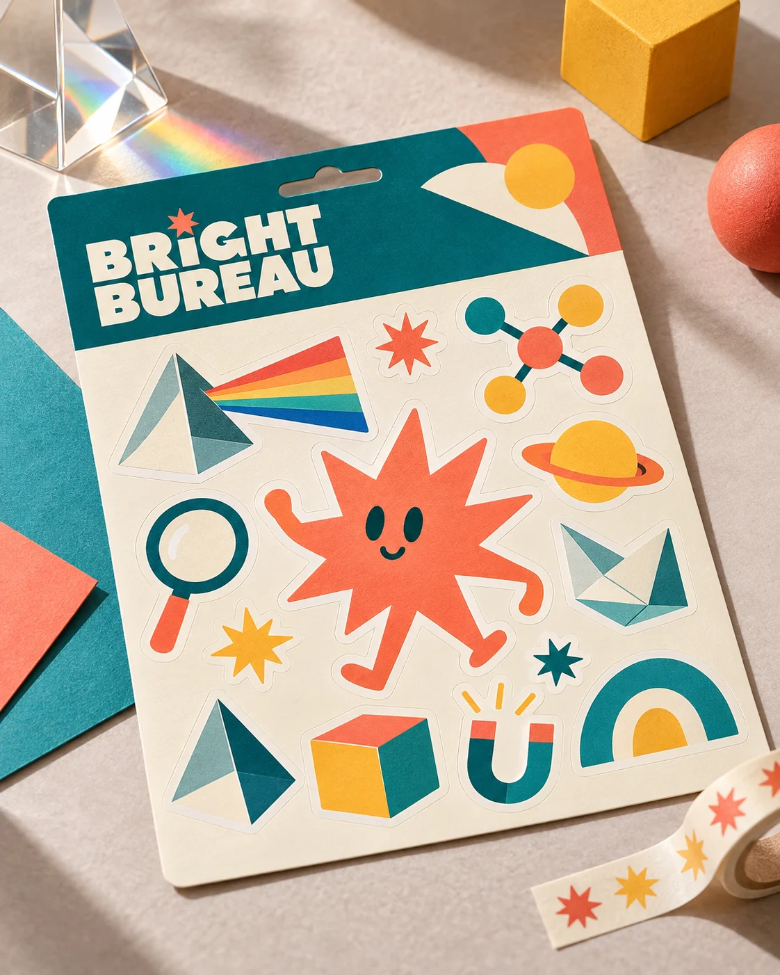 Bright Bureau — discovery sticker sheet brand application