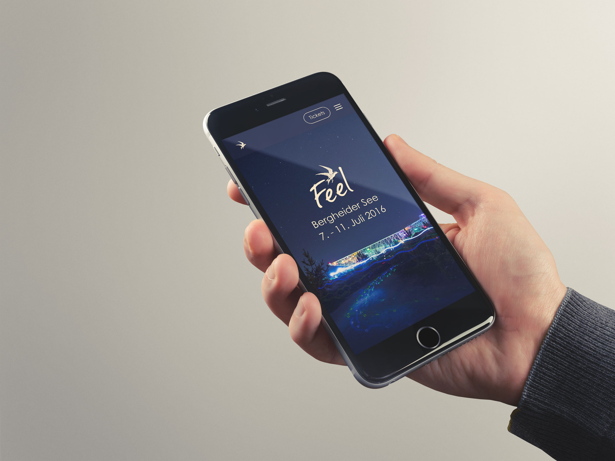 Mobile version of the Feel Festival website