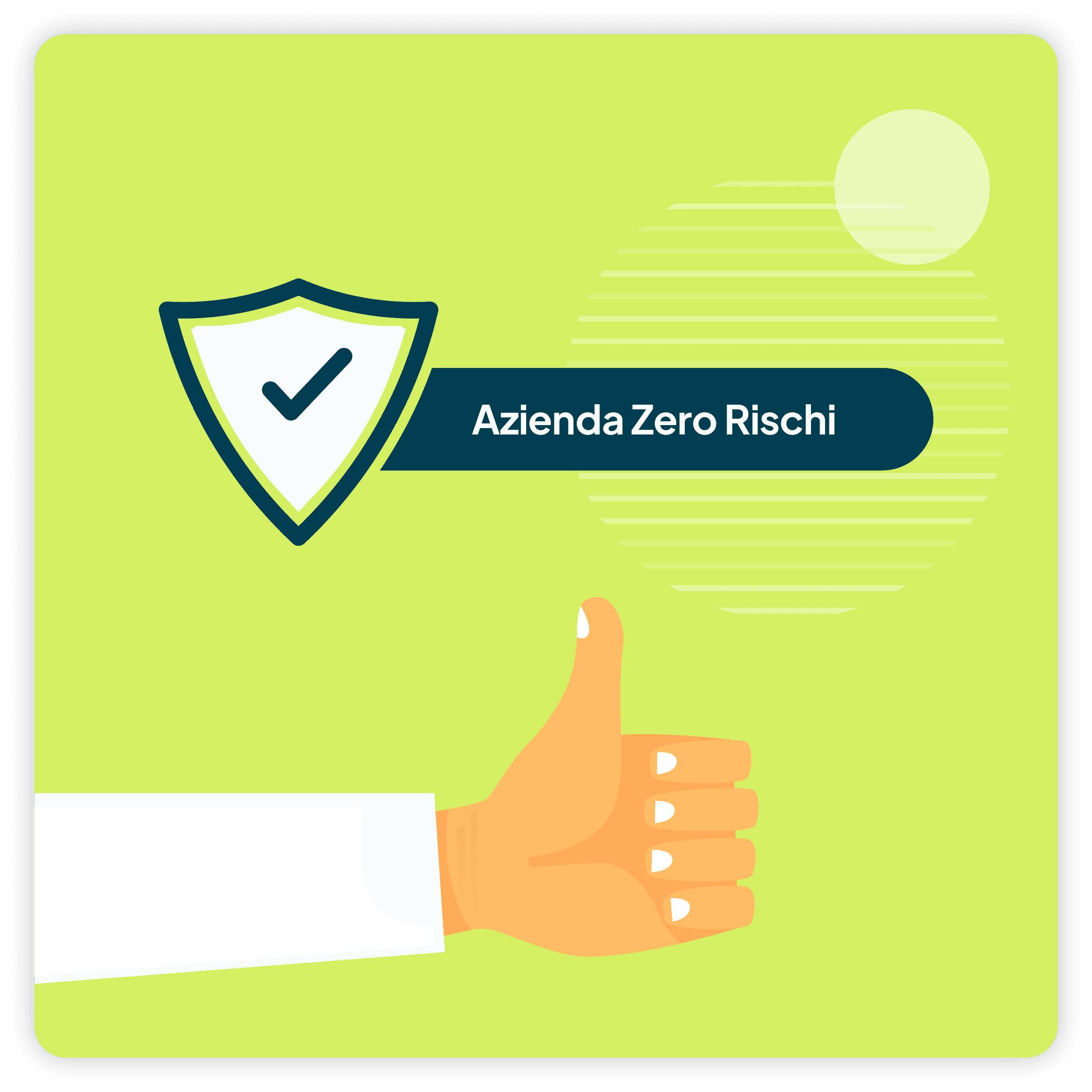 Pollice alzato accanto a scudo di sicurezza: obiettivo zero sanzioni con Fluida