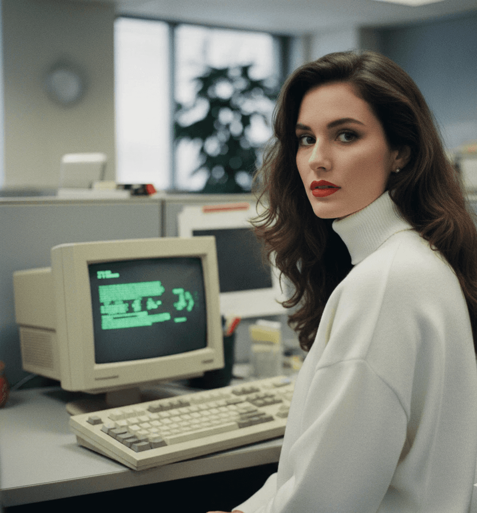 Abstract blurred motion of people working in a colorful office.