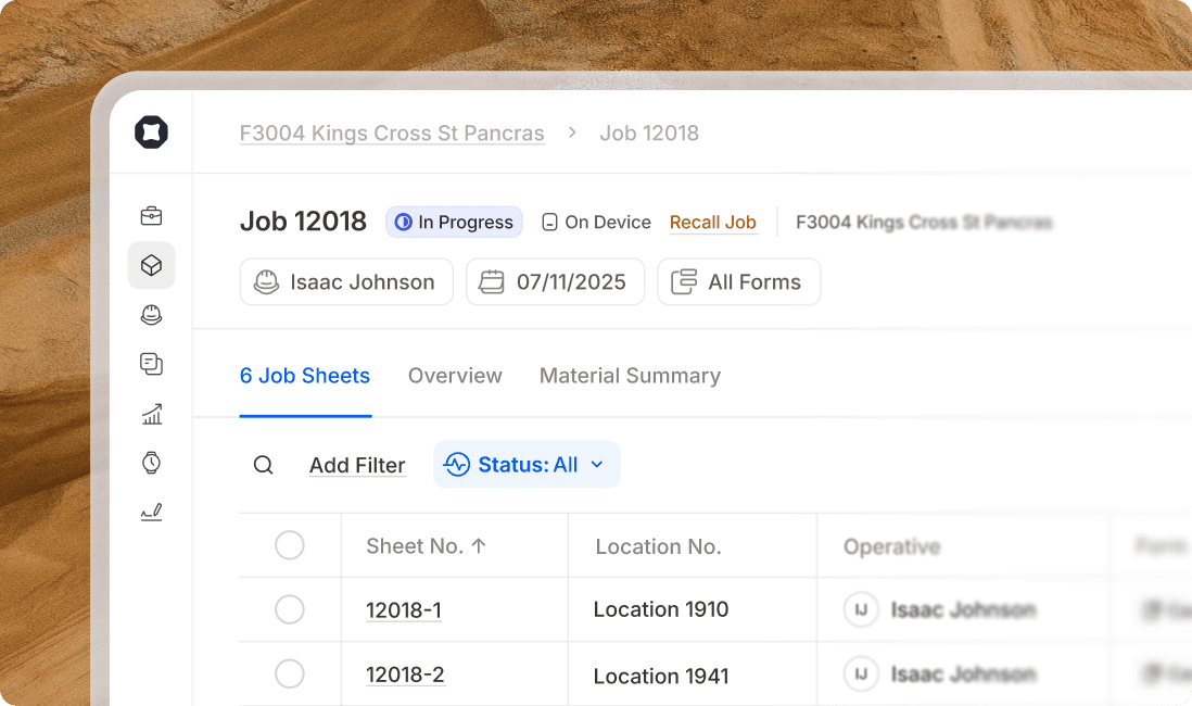 A visual of the new jobs experience in Onetrace