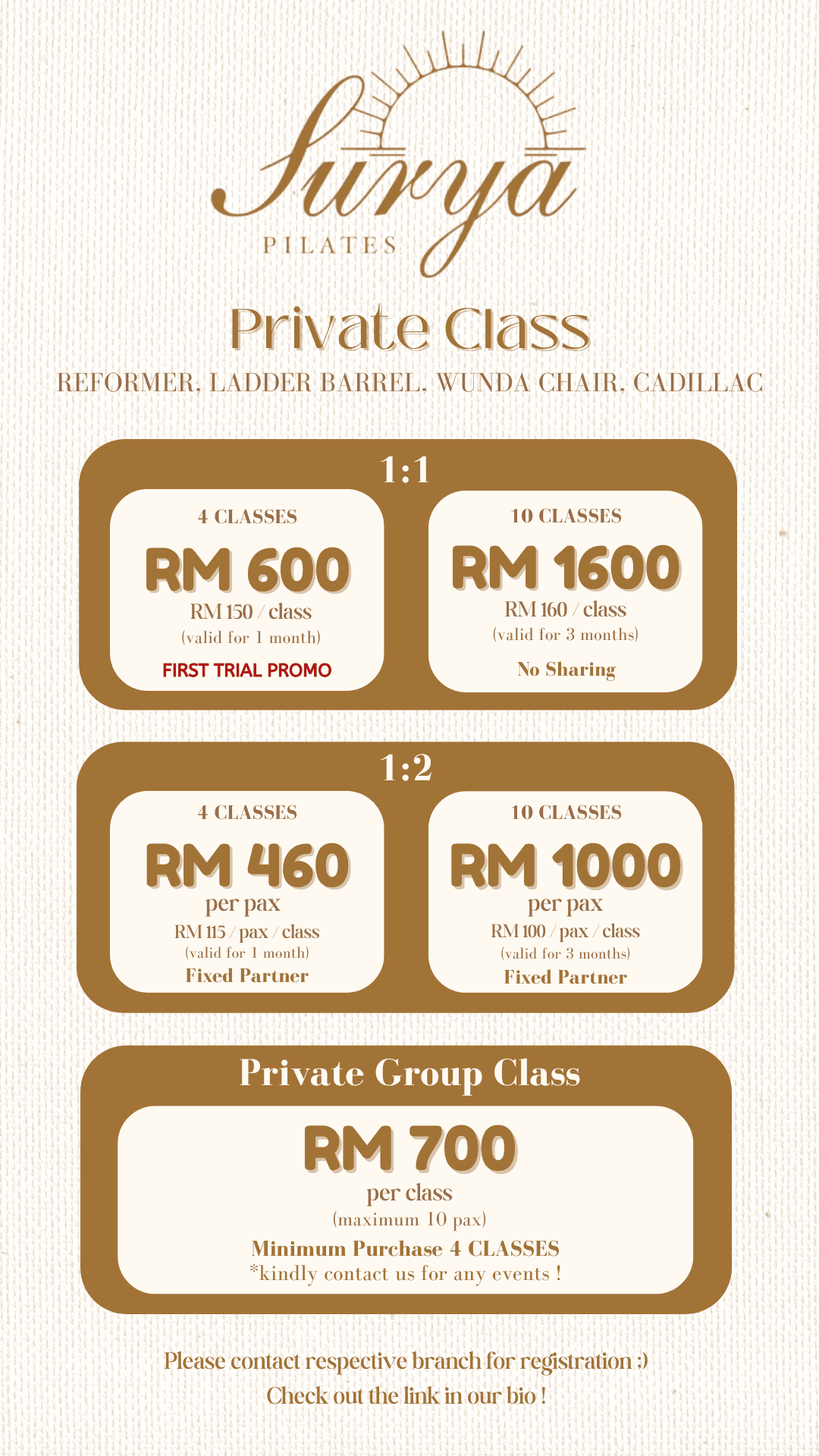 Surya Pilates Setia Taipan Pricing