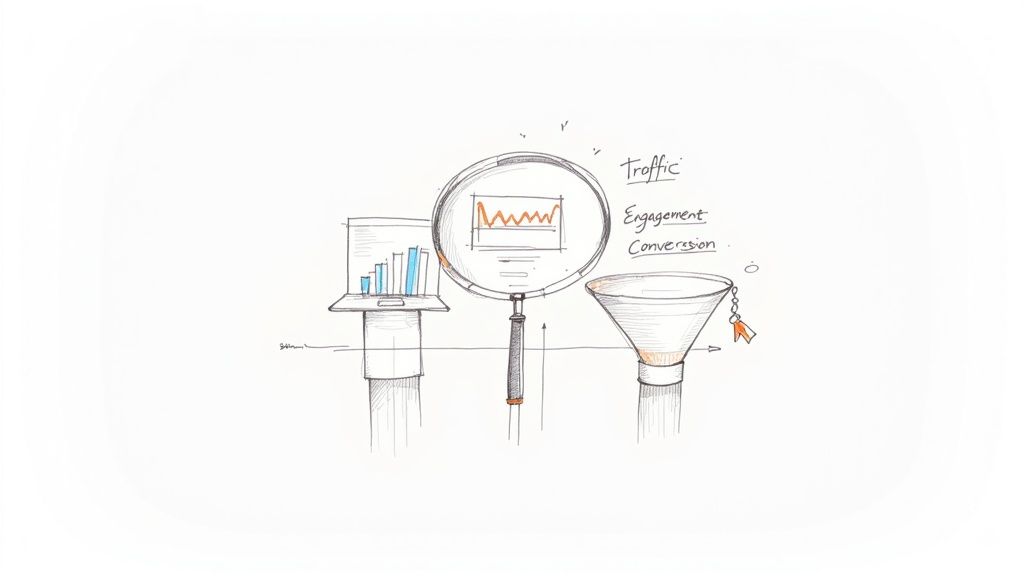 A person analyzing graphs and charts on a computer screen, representing data analysis.