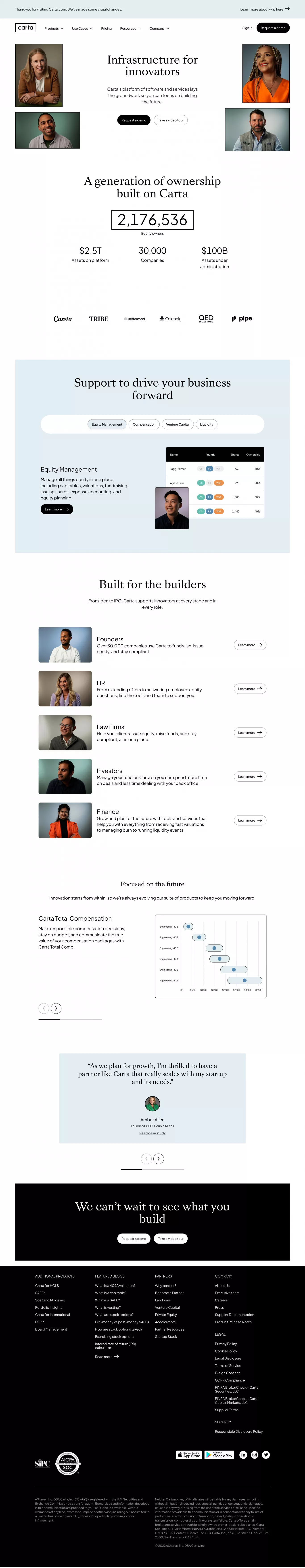 Just a moment... landing page screenshot showcasing Tech and Finance design