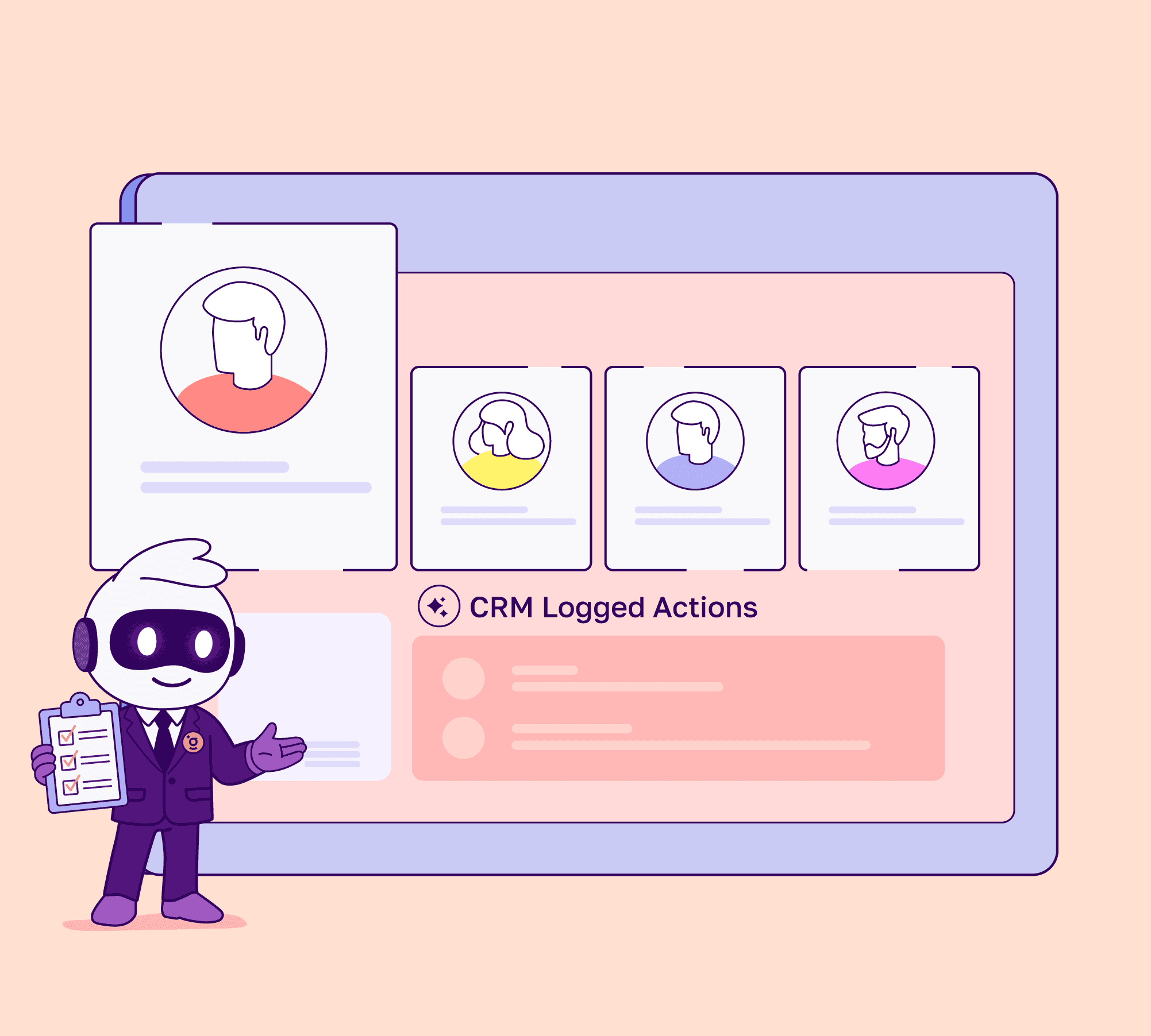 Automated CRM update summary generated after a sales call using Ginni