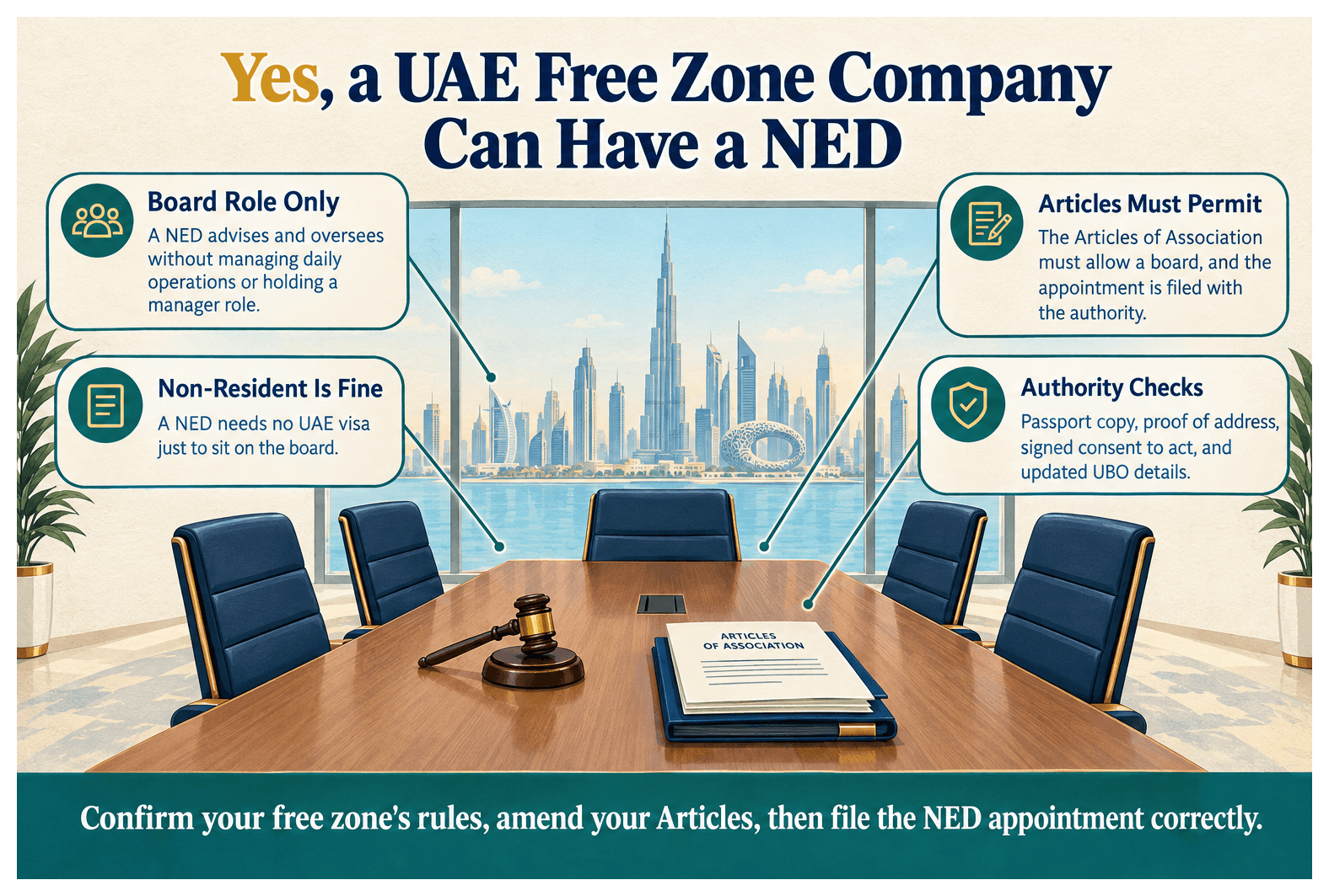 Infographic: Can a UAE Free Zone Company Have a Non-Executive Director