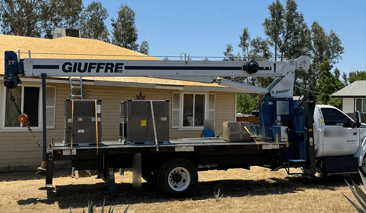 HVAC installation job site, California.