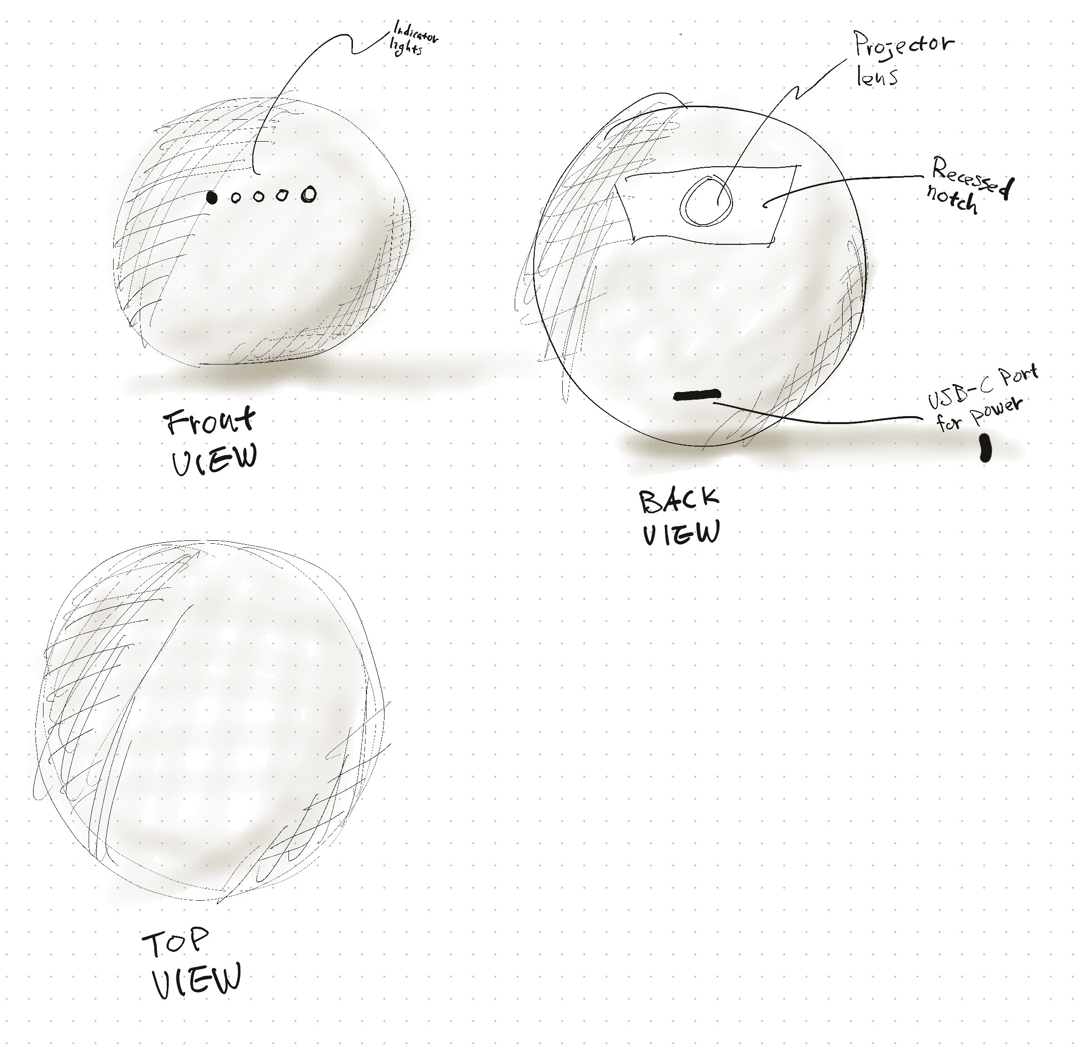 Voice smart device product sketches