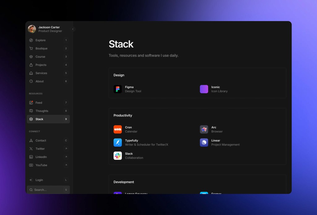 Dashfolio+ stack