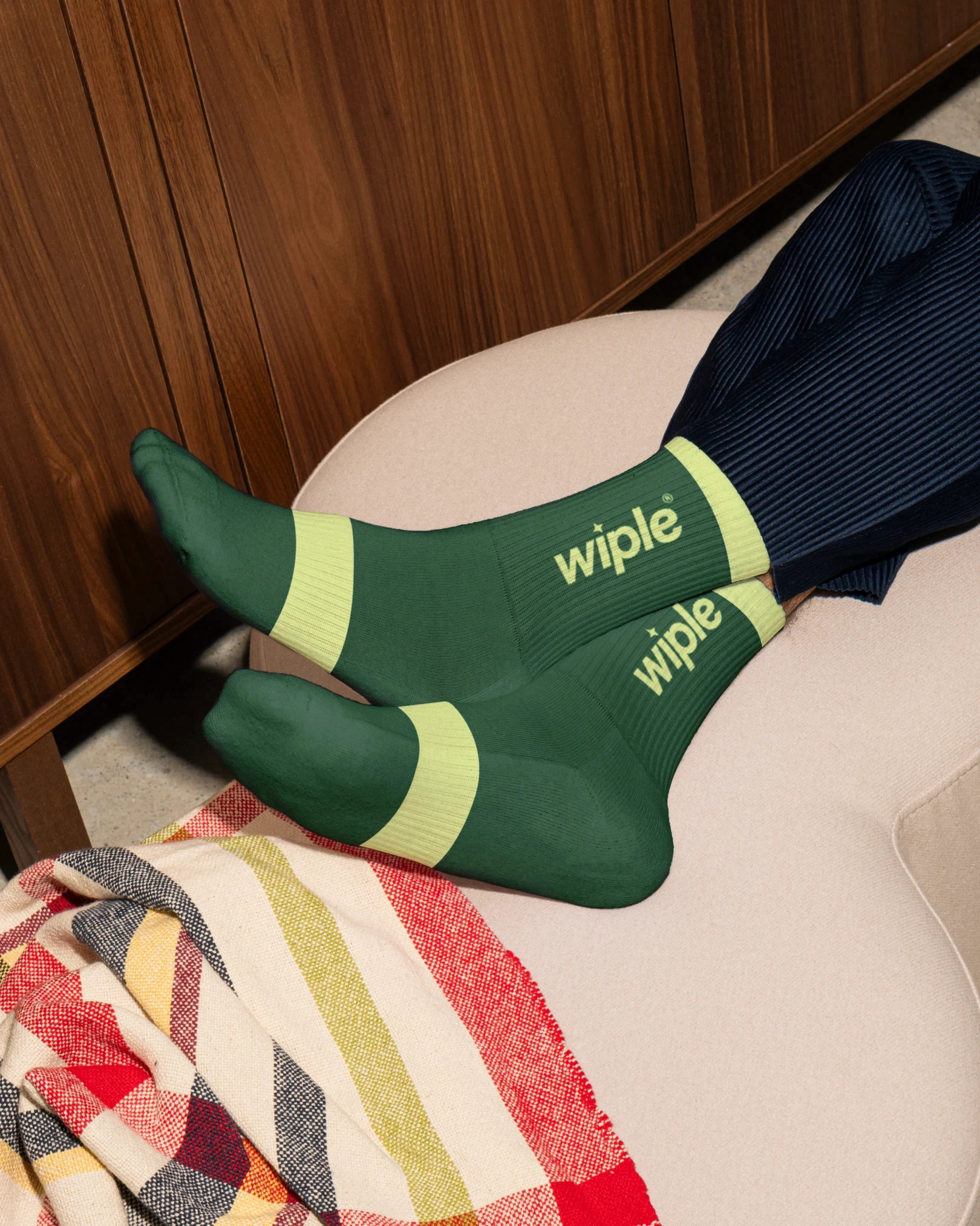 Green and yellow socks