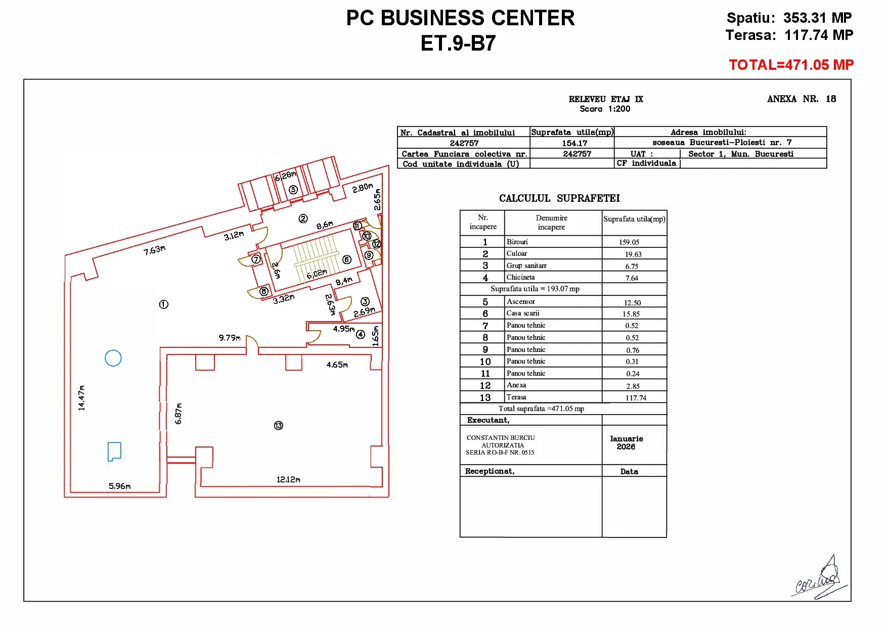 Plan PC Business Center etaj 9