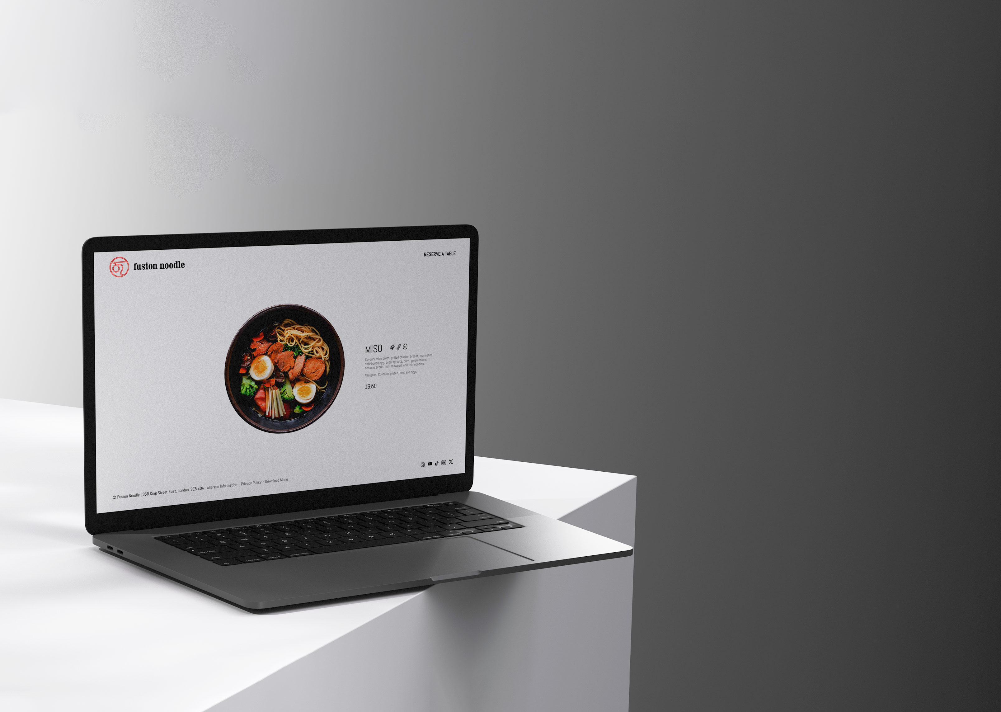 Fusion Noodle ramen restaurant responsive slider on Framer