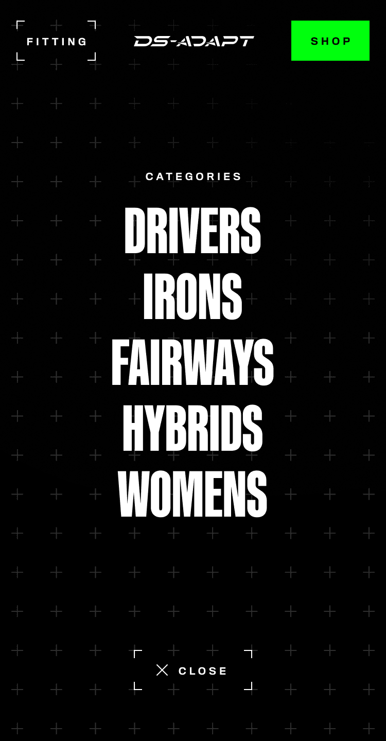 COBRA Golf DS-ADAPT categories menu - mobile.