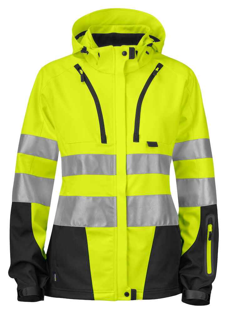 Fluo werkjas dames — Projob Ongevoerde Signalisatie Softshell En Iso 20471 Klasse 3 Dames