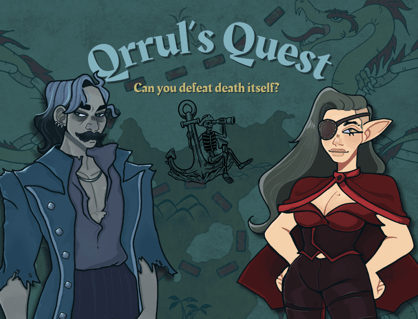 Fantastical monsters gather around a swirling purple portal where three epic heroes stand guarding it.