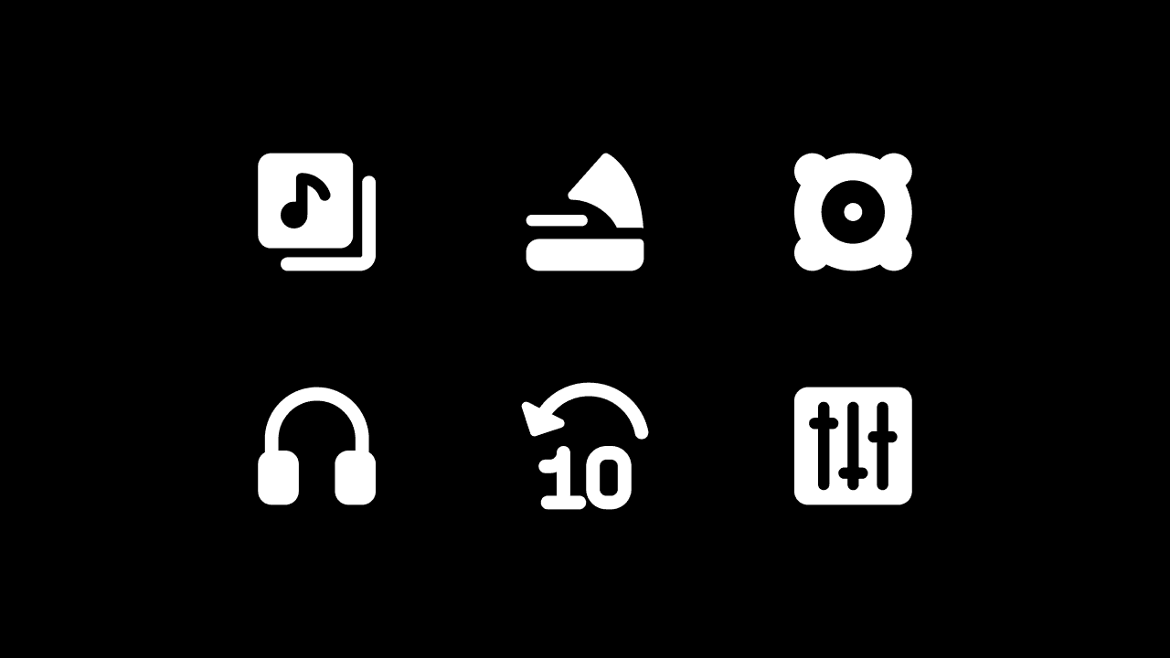 Core Solid Music Icon Set