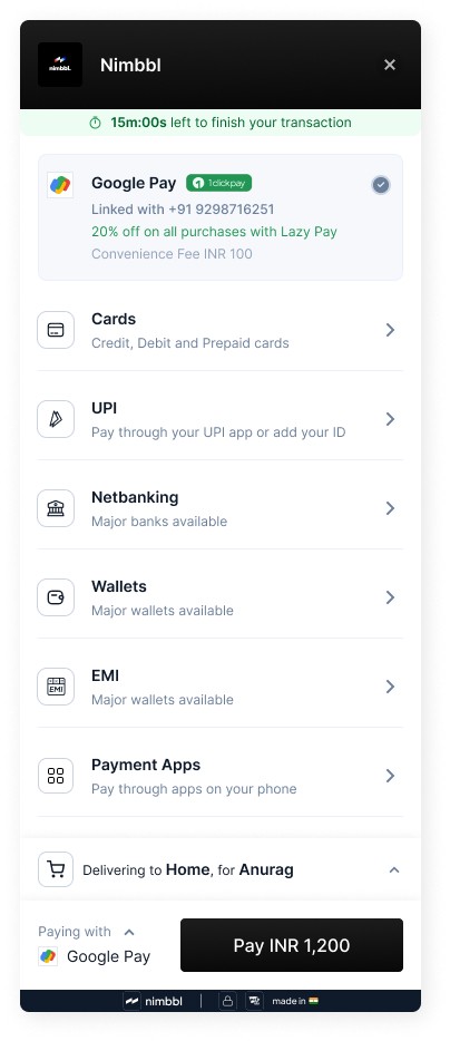One-click checkout to reduce cart abandonment