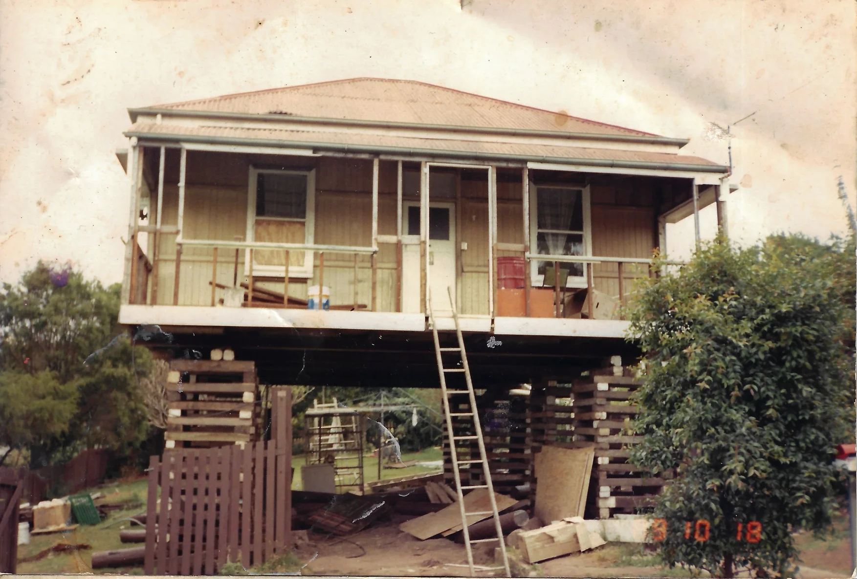 Timber frame under construction