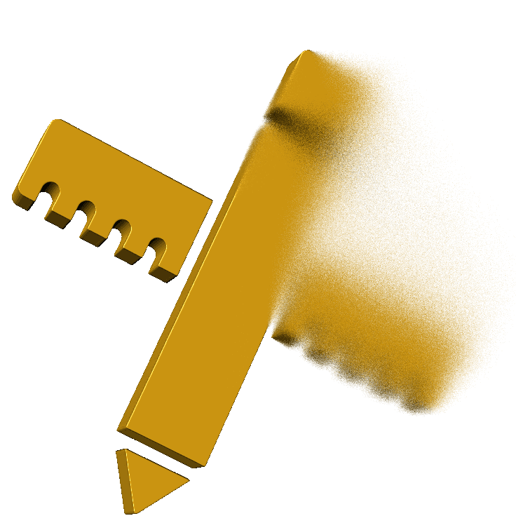 pencil and ruler in motion