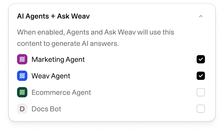 AI Agents + Ask Weav