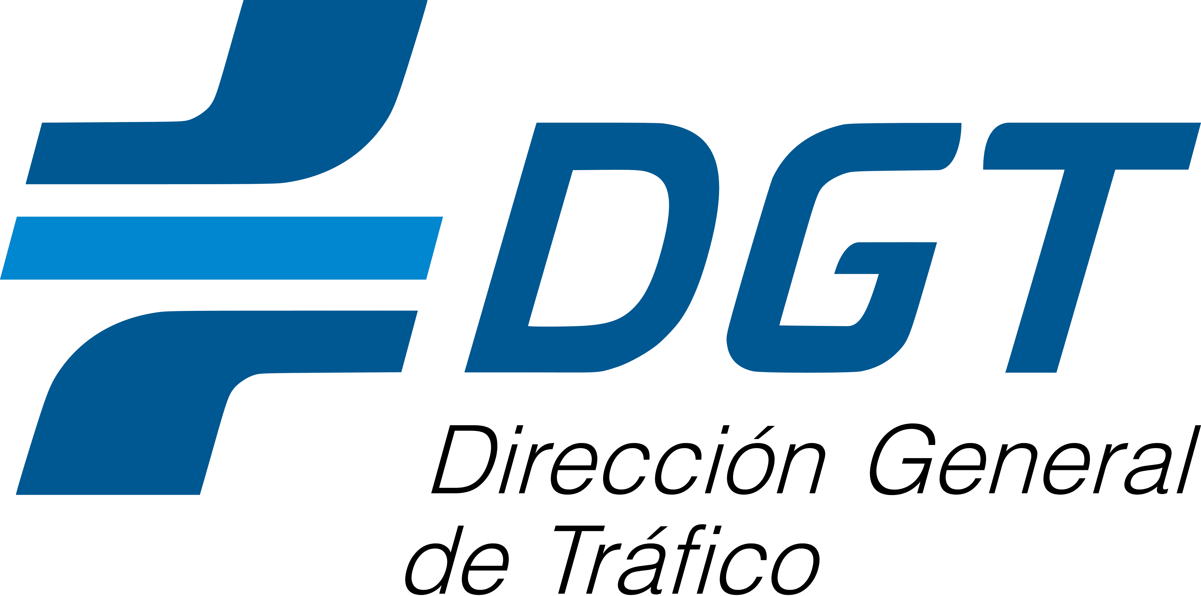 DGT logo in blue and black. DGT is the Directorate-General for Traffic, Spain.