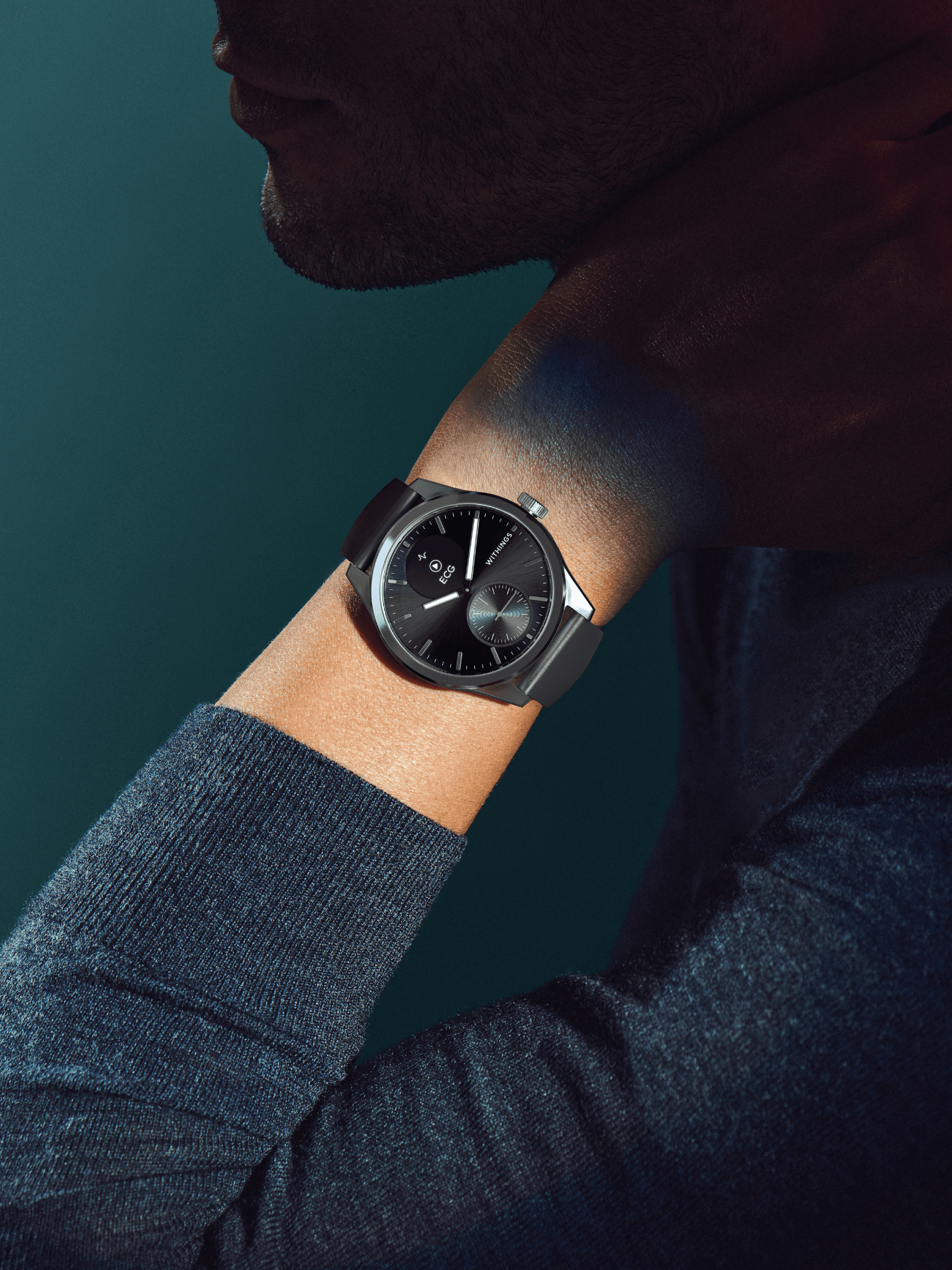 Art direction by Manuel Astorga for ScanWatch 2 seasonal campaign, capturing sophisticated, mood-driven lifestyle imagery