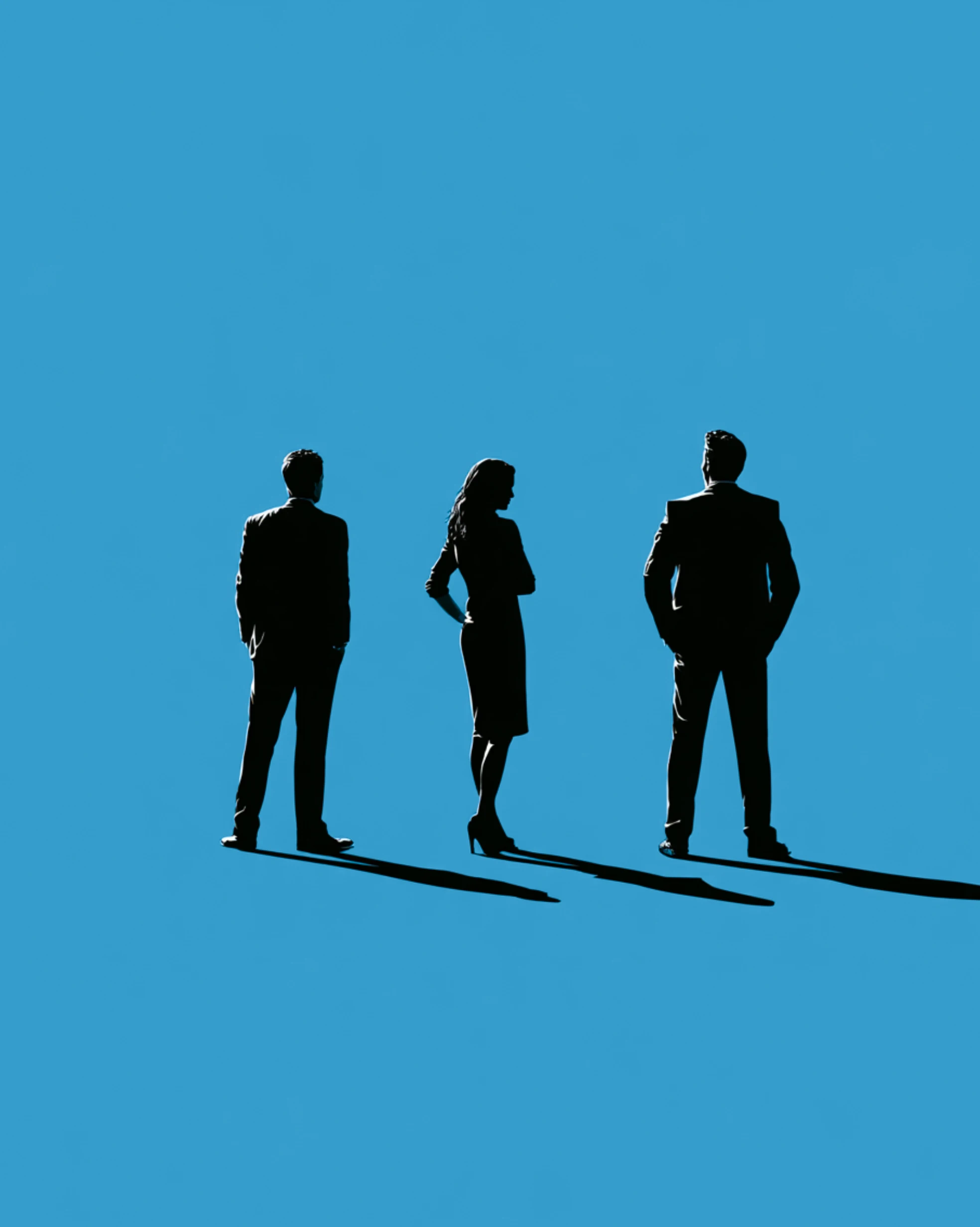 three business people all standing together