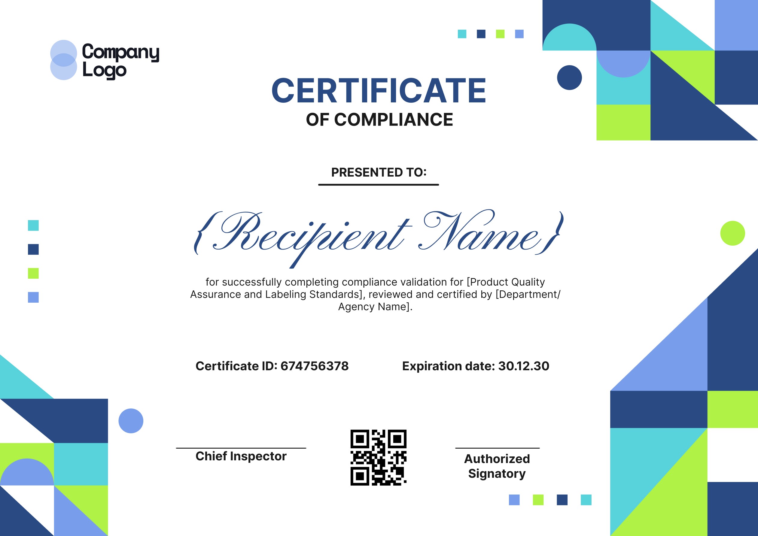 Wauld - Modern and graceful compliance certificate template