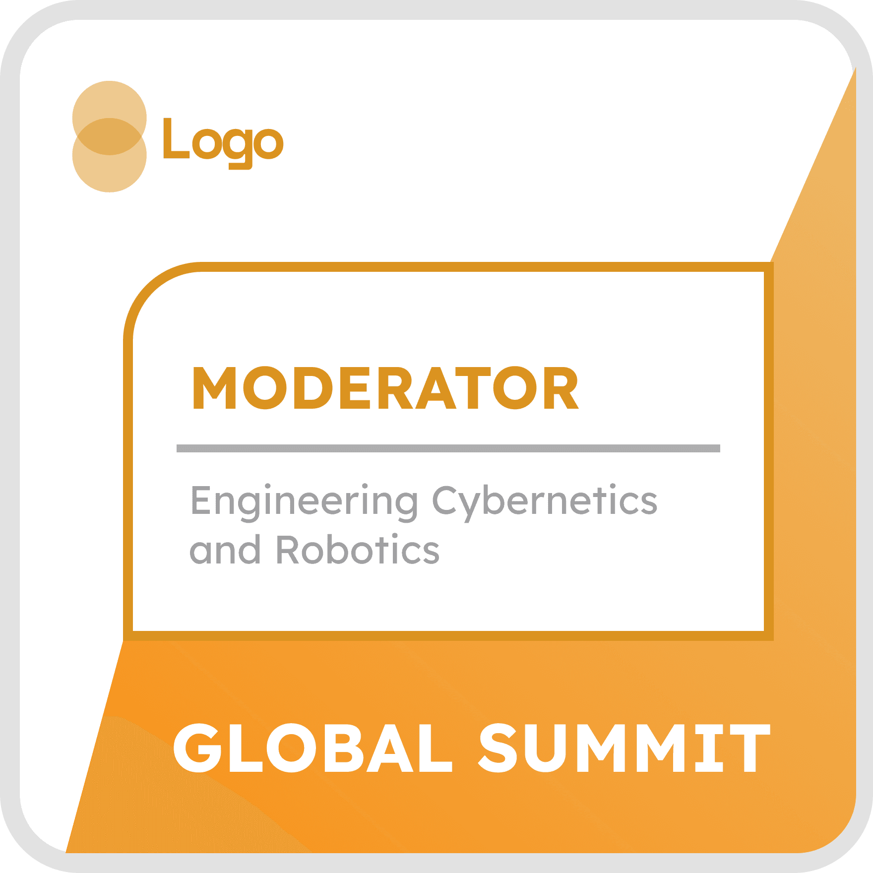 Wauld - Professional and square orange training badge template