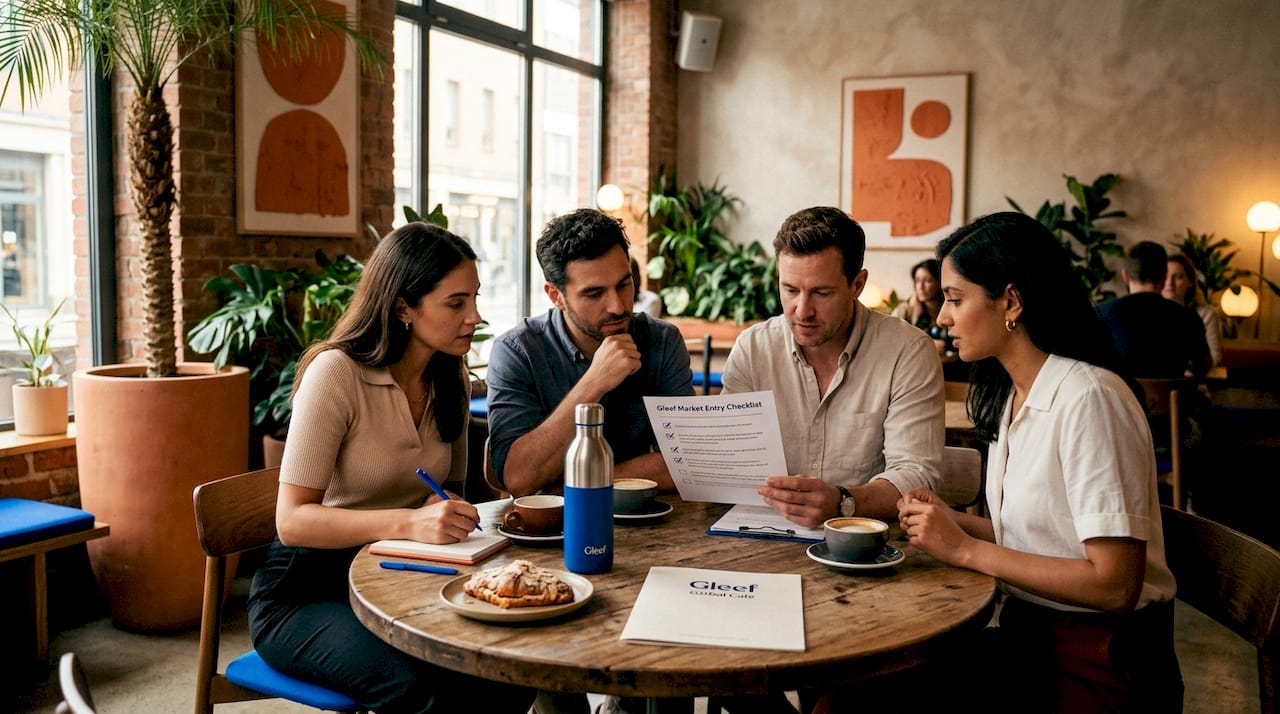 Localization team in discussion around meeting table