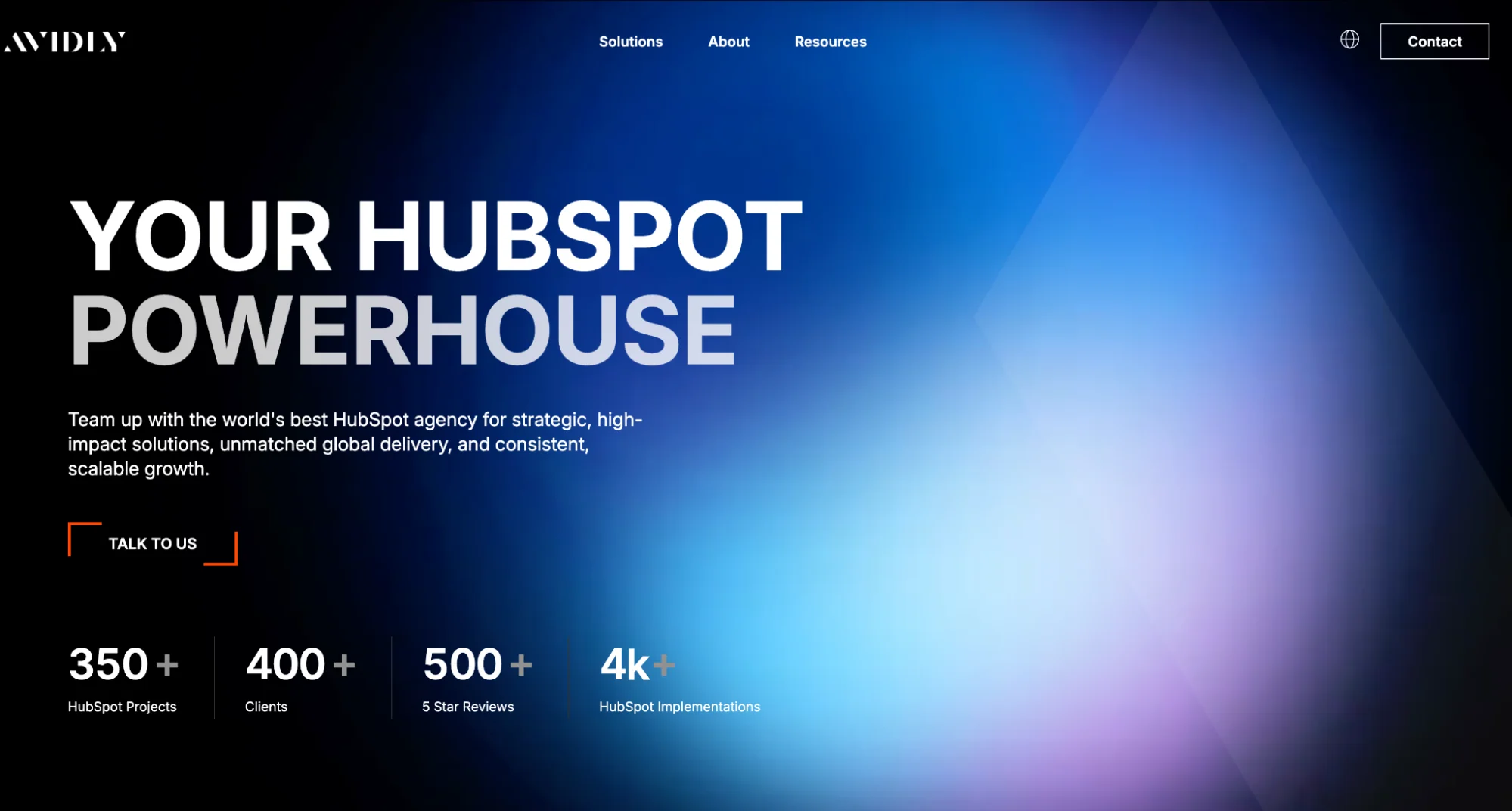 Avidly Agency homepage: global HubSpot partner and RevOps agency