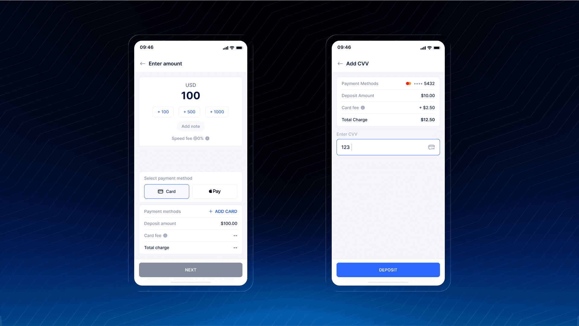 2. Deposit the amount