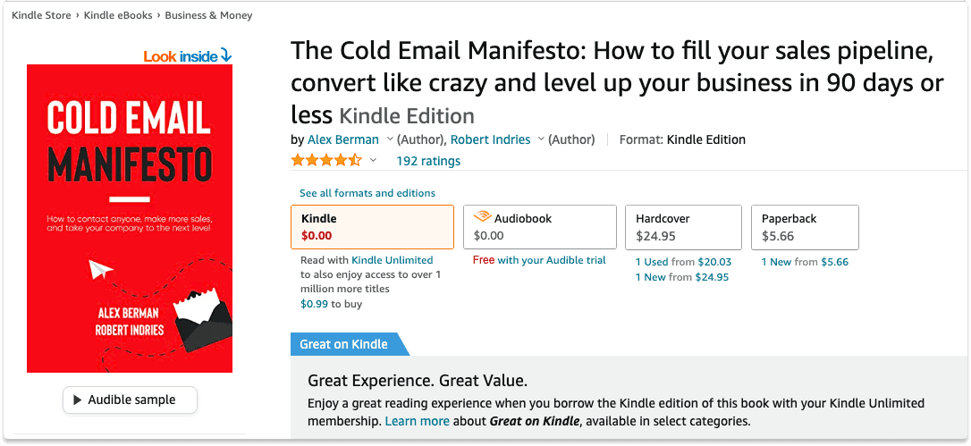 Cold Email Books Cold Email Manfesto | Breakcold