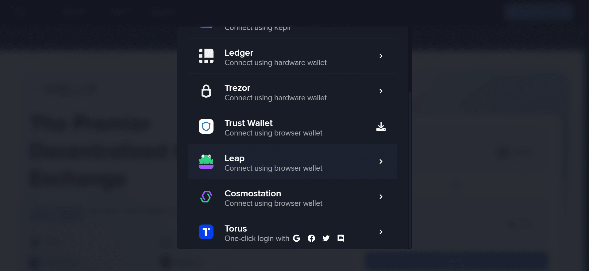 Connect to Leap Wallet