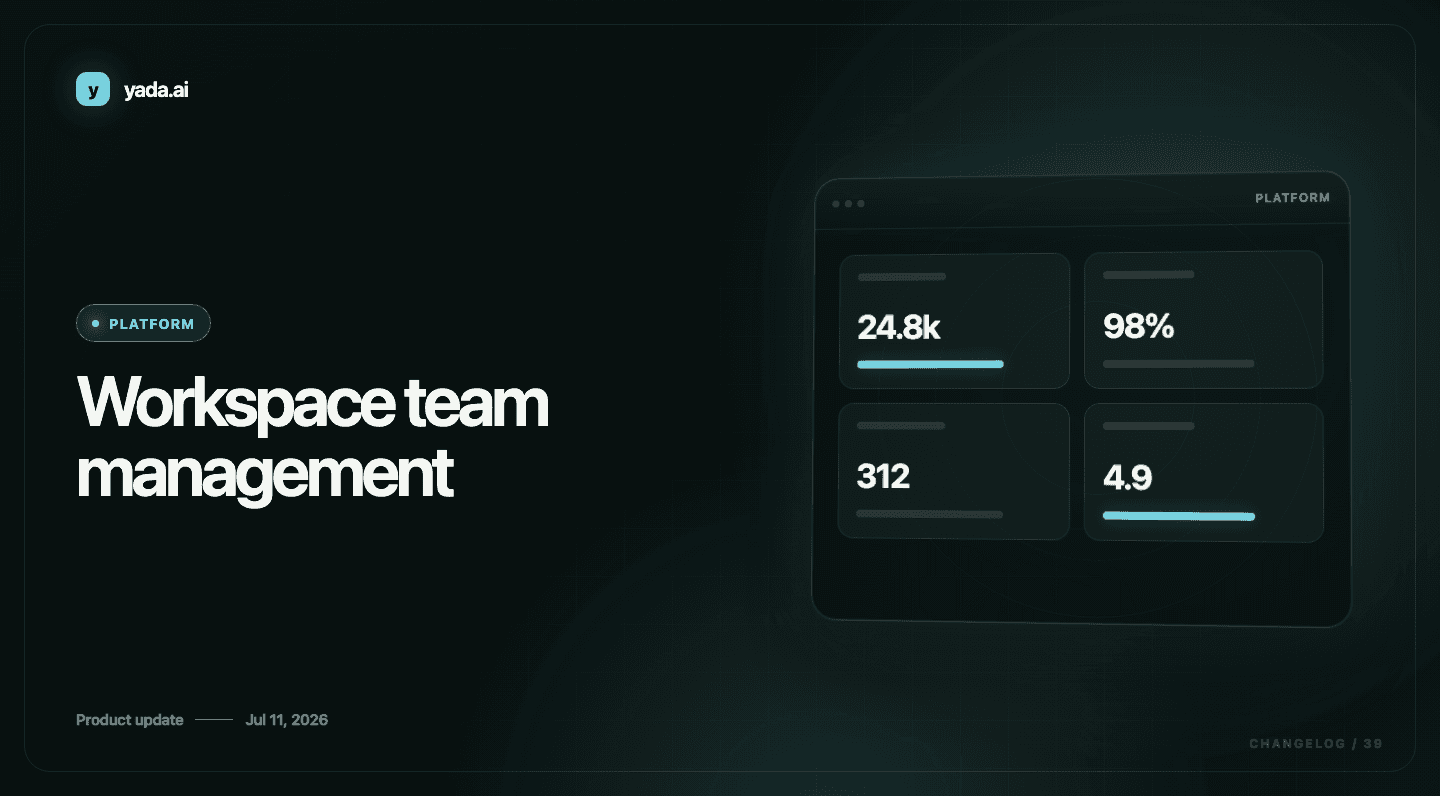 Workspace team management — Yada Platform product update