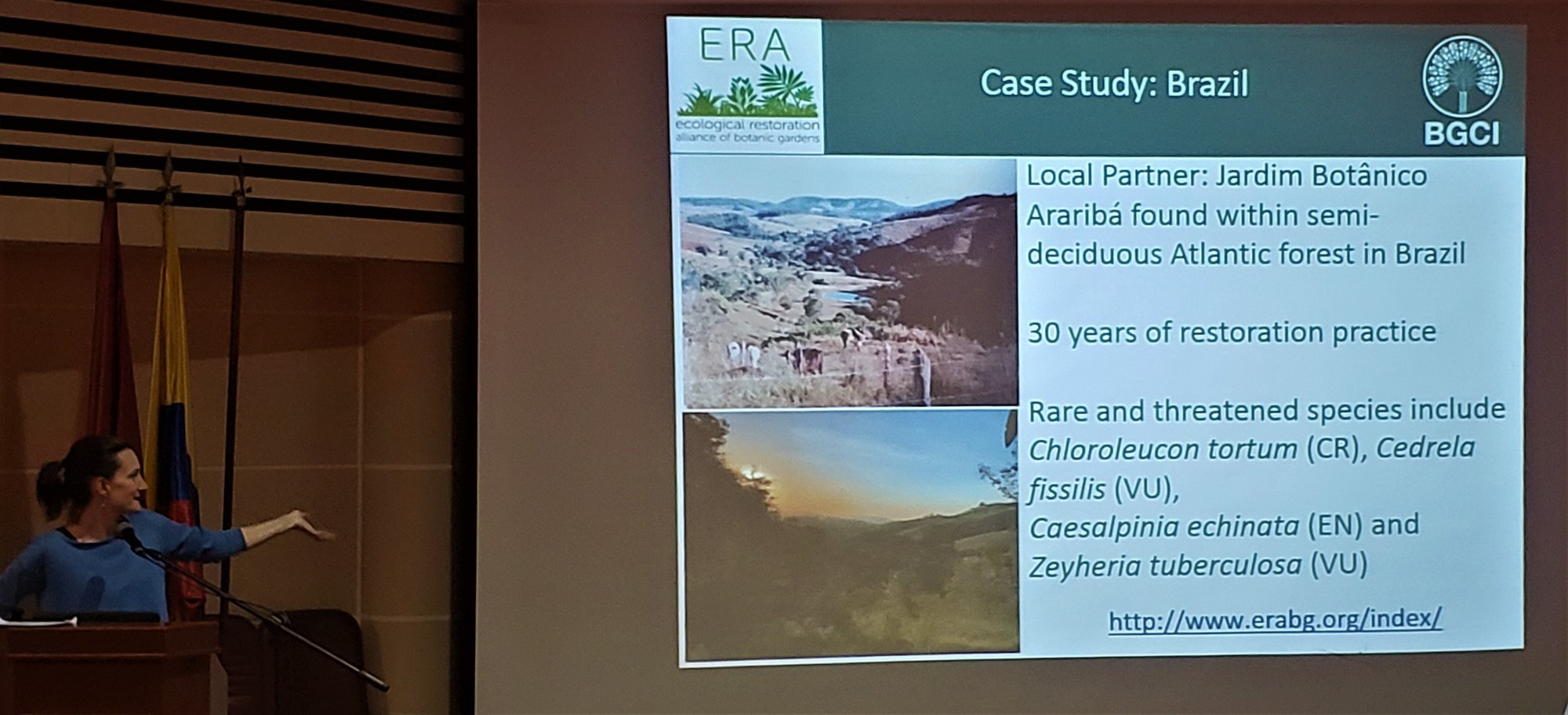 Slide Case Study: Brazil sobre o Jardim Botânico Araribá, com 30 anos de restauração e espécies ameaçadas
