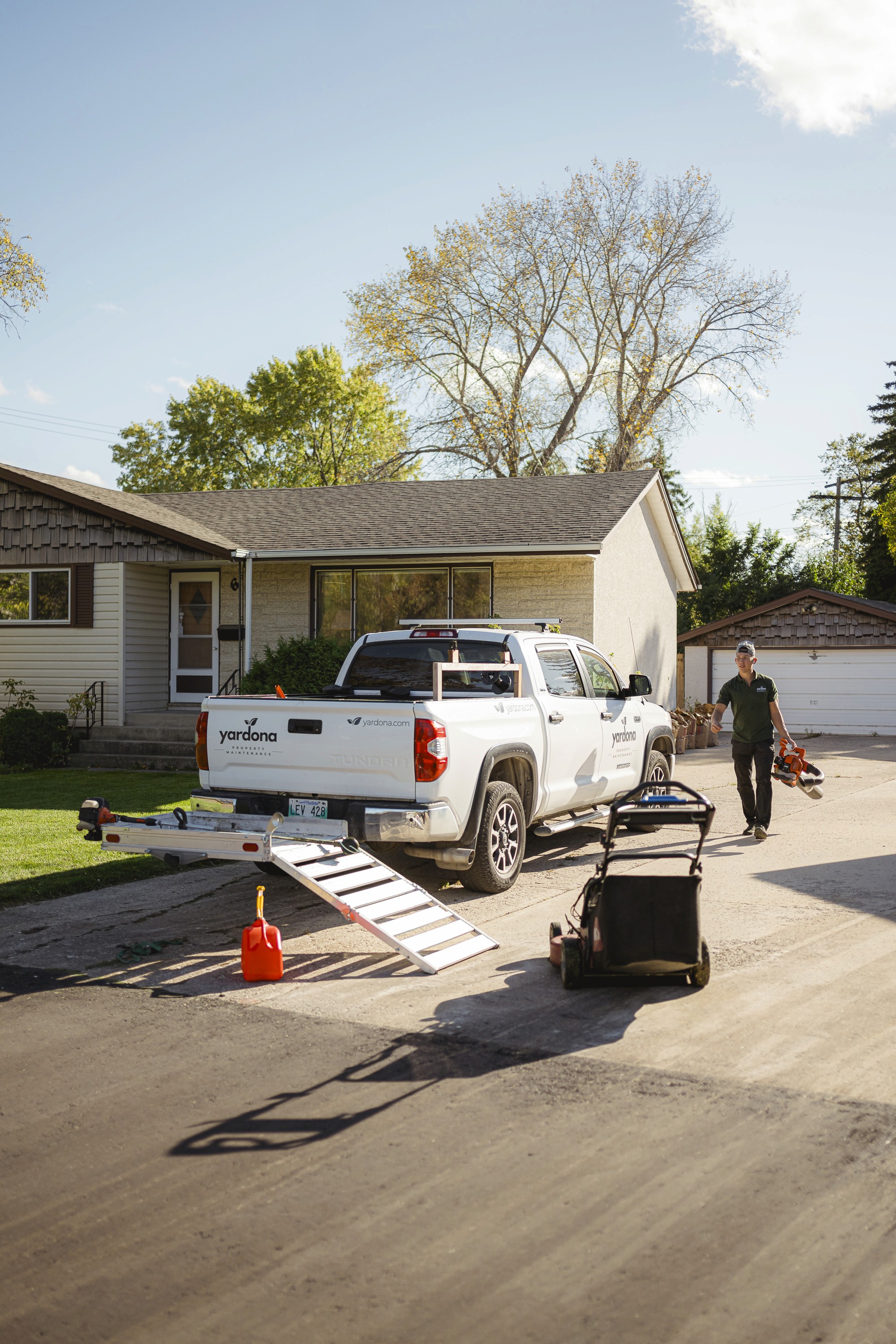 Lawn care truck setup