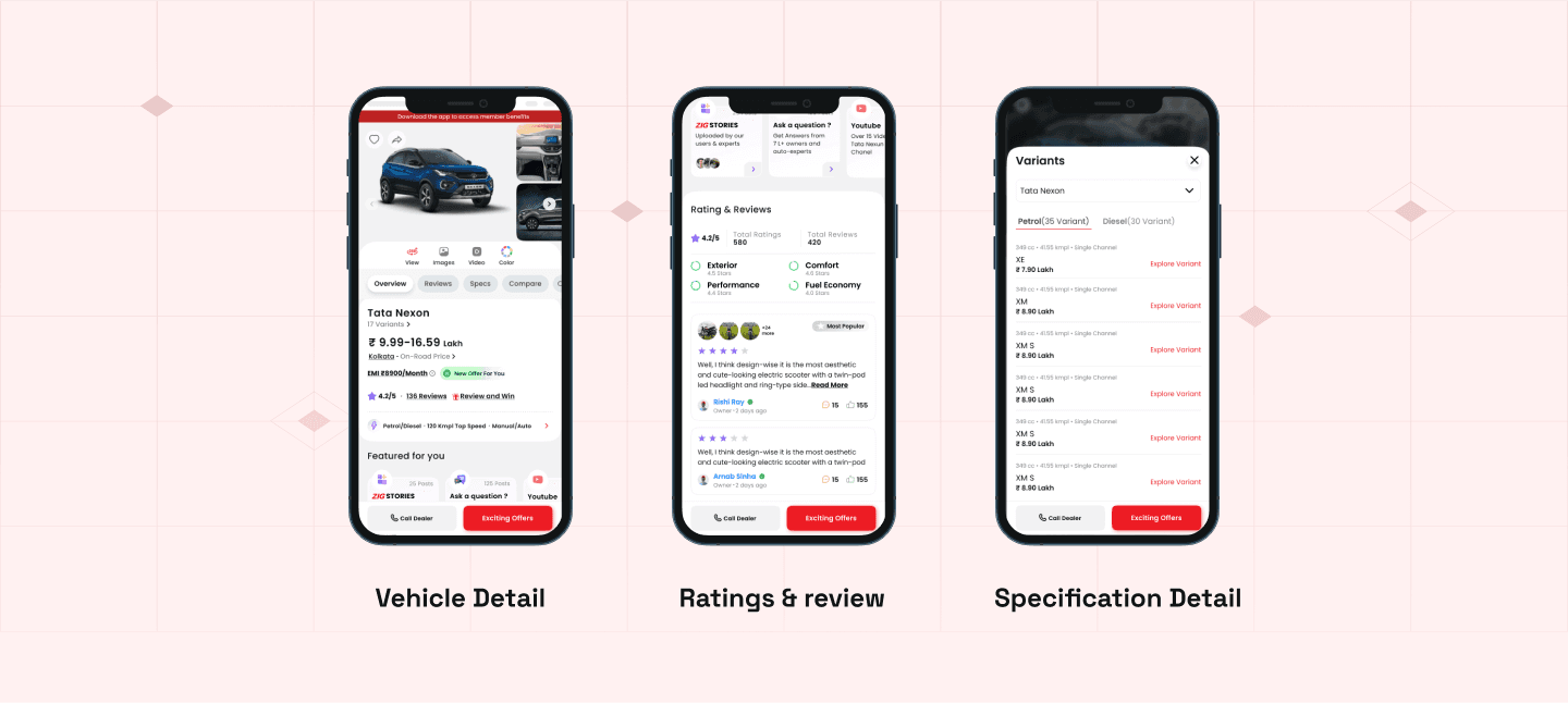 Car Sale online UI UX sample Design