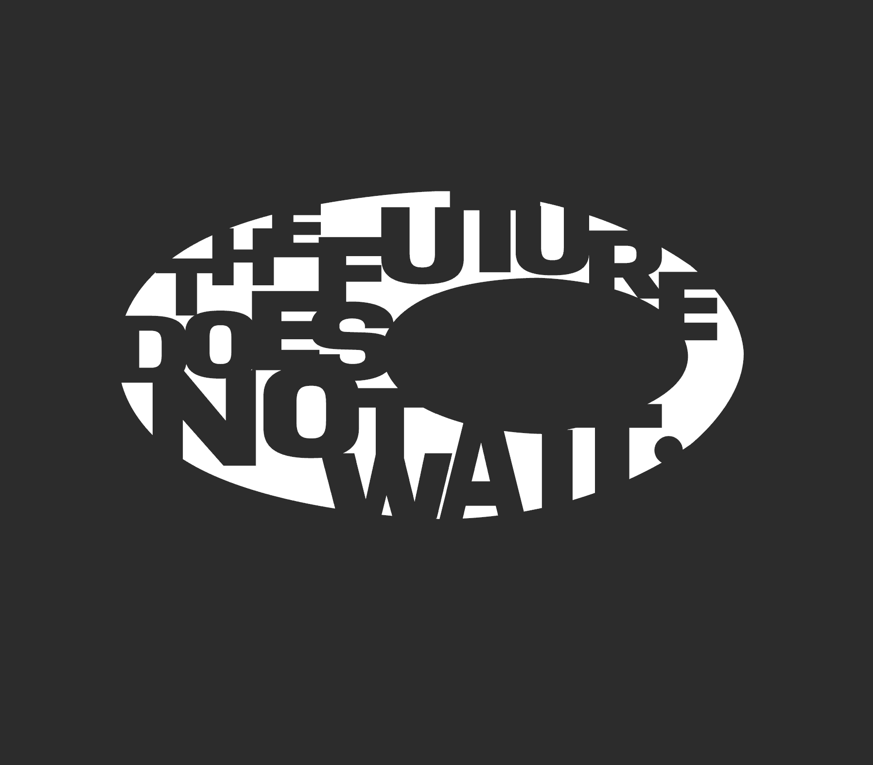 A vector with the museum shape titled "The future does not wait."