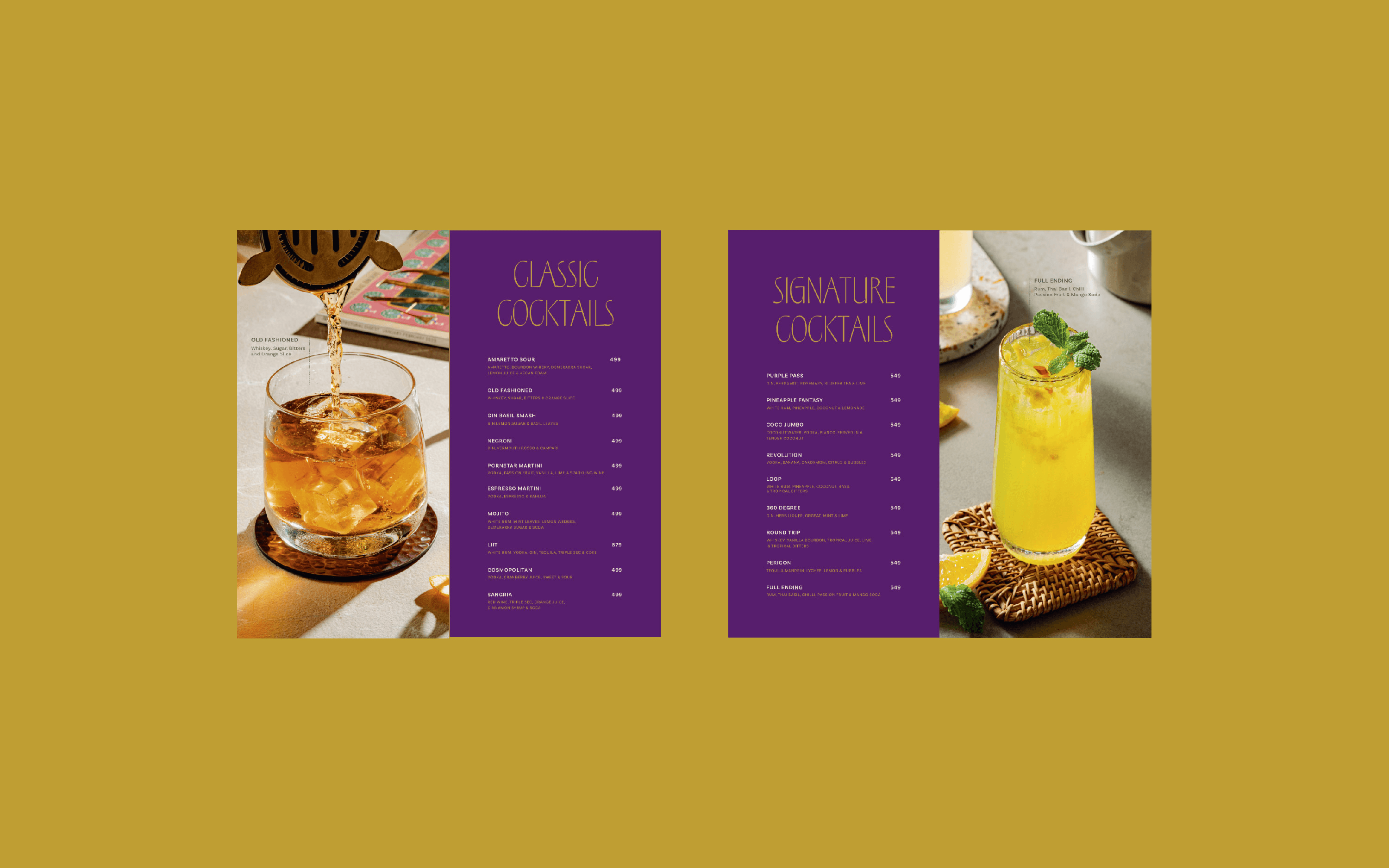 Full Circle Drinks Menu