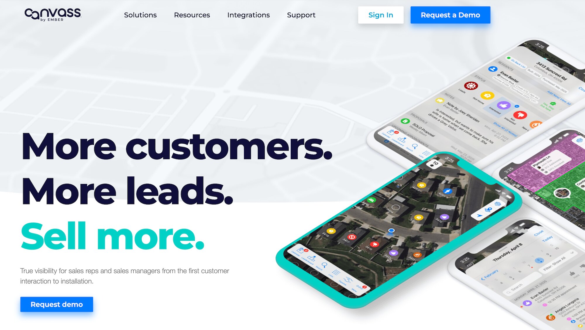 Canvass homepage: More customers. More leads.