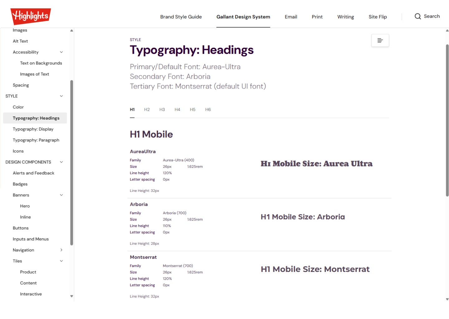 Typography Style Documentation