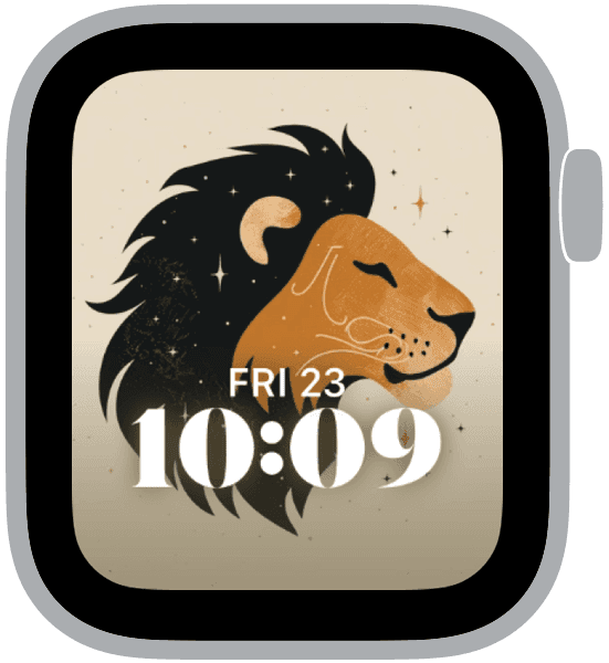 an apple watch face from the leo collection