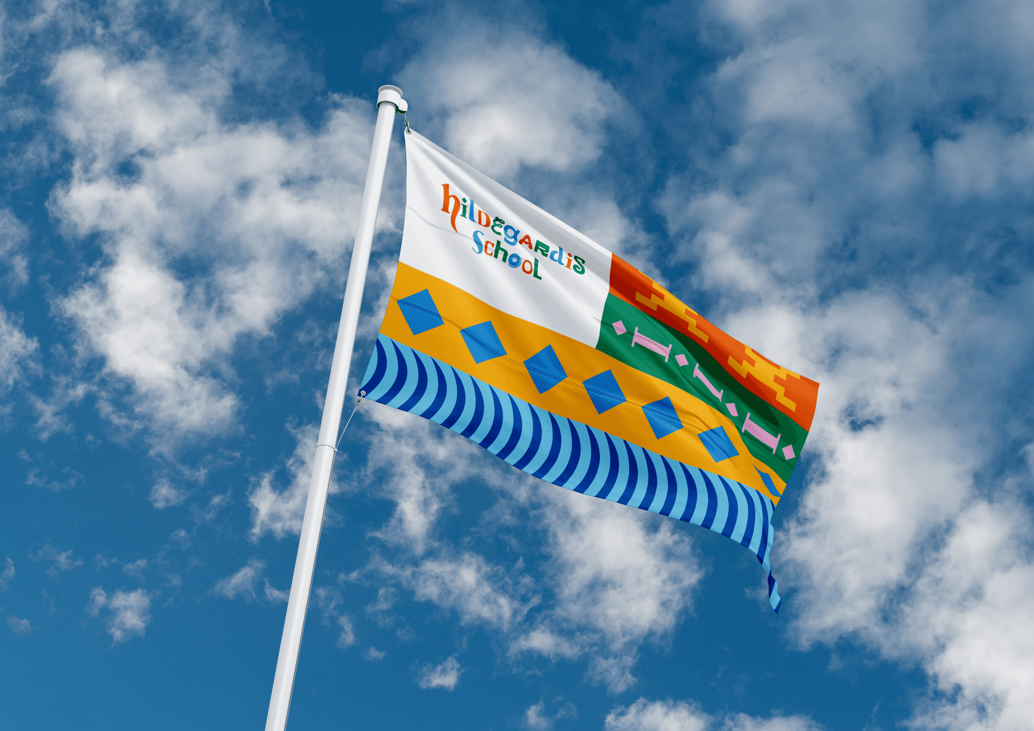 Grafisch ontwerp Hildegardis School vlag