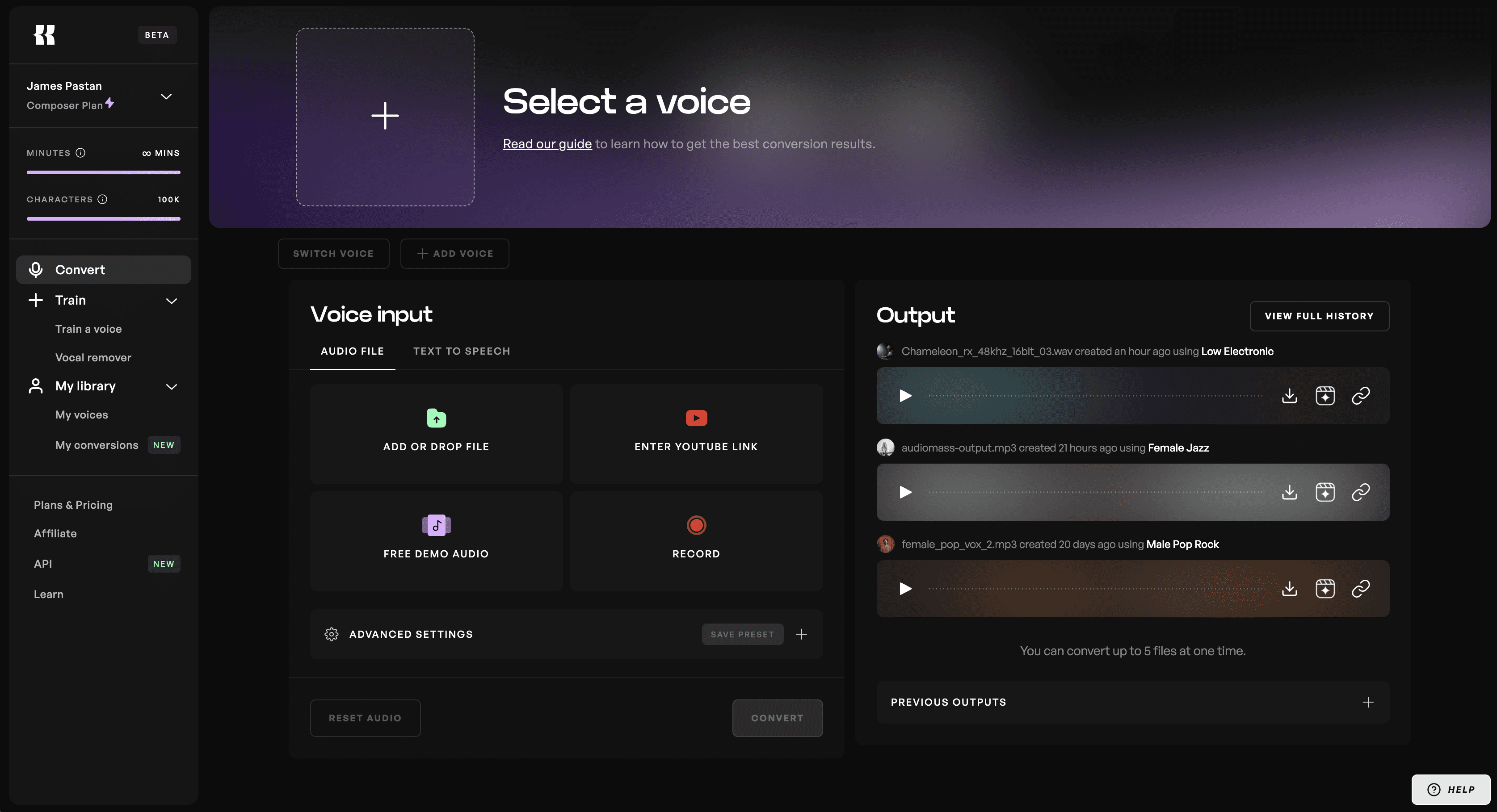 Navigate to Free AI Voice Generator Library