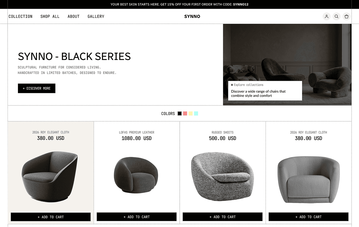 Synno website design