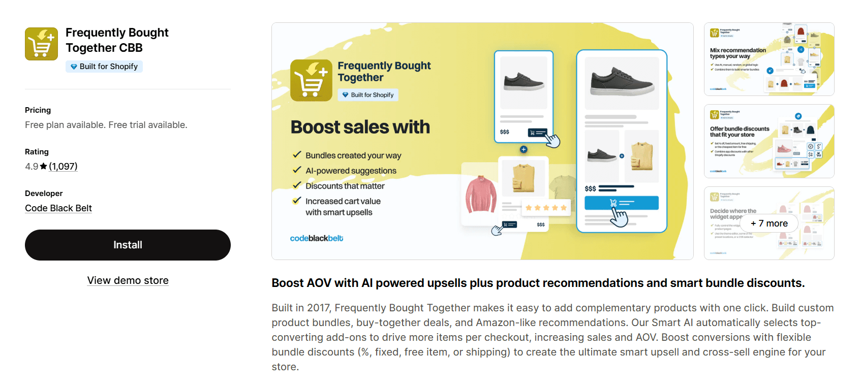 Frequently Bought Together app on Shopify App Store